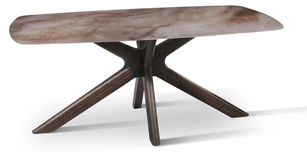 Tavolo Rettangolare 90x180x76 cm in Ceramica Marmo Gemini Alabastro