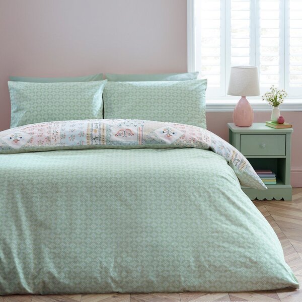 Set copripiumino e federa per letto singolo 135x200 cm Folk Patchwork – Catherine Lansfield