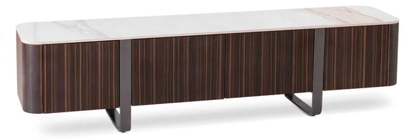 Mobile TV 40x180x45 cm in MDF e Ceramica Marmo Andromeda Calacatta Oro