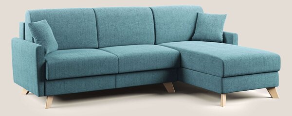 Edgar divano letto angolare in tessuto felis impermeabile T03 azzurro