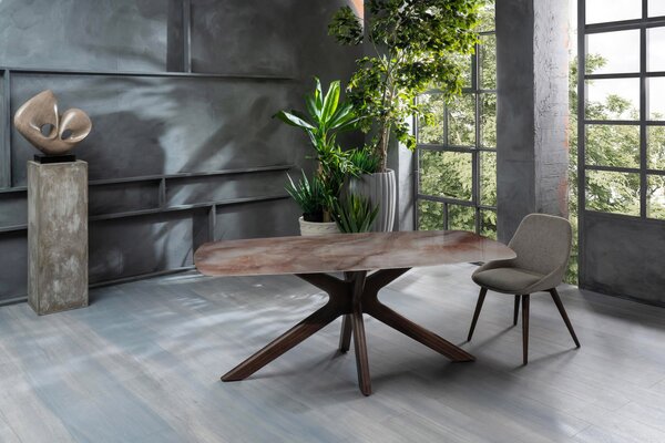 Tavolo Rettangolare 90x180x76 cm in Ceramica Marmo Gemini Alabastro