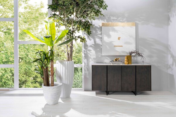 Madia 4 Ante 40x160x85 cm in Ceramica Marmo Alpha Calacatta