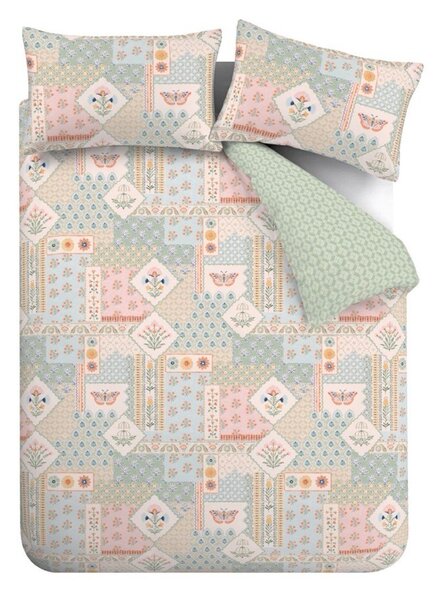 Set copripiumino e federa per letto singolo 135x200 cm Folk Patchwork – Catherine Lansfield