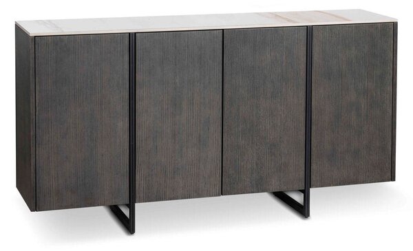 Madia 4 Ante 40x160x85 cm in Ceramica Marmo Alpha Calacatta