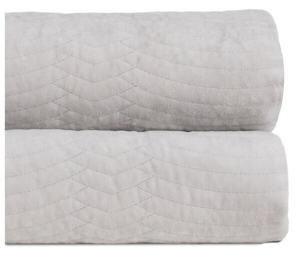 Copriletto color crema in velluto con rivestimento trapuntato 230x260 cm – Ixia