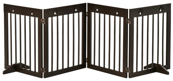 Cancellino di Sicurezza per Cani Pieghevole 204x30x61 cm in Legno di Pino Marrone
