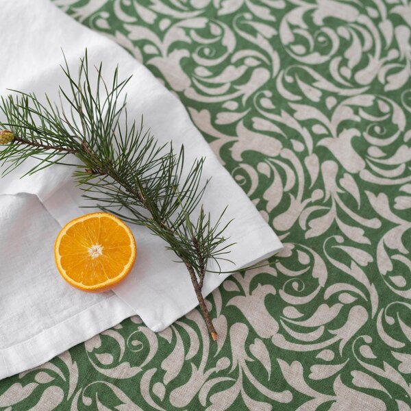 Strofinaccio in lino 45x65 cm Evergreen Damask – Linen Tales