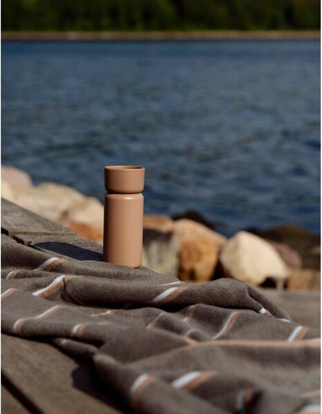Asciugamano marrone/beige in cotone 70x140 cm Sauna – Zone
