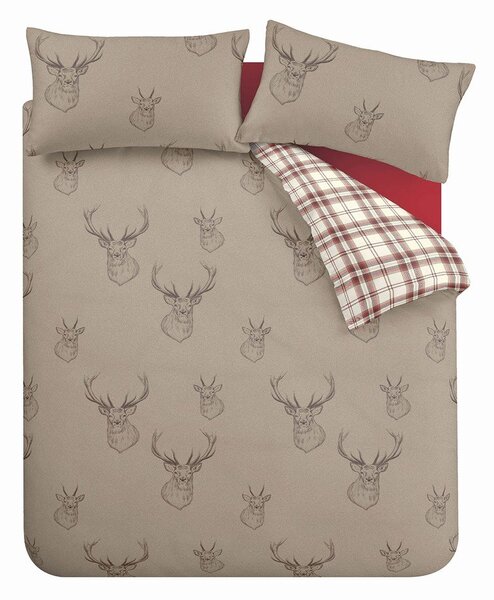 Set copripiumino e federa beige per letto matrimoniale/per letto esteso 3 pezzi 230x220 cm Stag – Catherine Lansfield