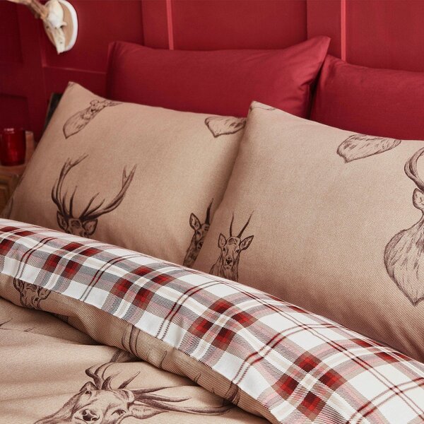 Set copripiumino e federa beige per letto matrimoniale/per letto esteso 3 pezzi 230x220 cm Stag – Catherine Lansfield