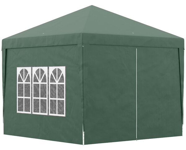 Gazebo Pieghevole 3x3m in Acciaio e tessuto Oxford Verde