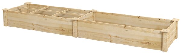 Letto per Orto con Divisorio 237x60x25 cm in Legno Naturale