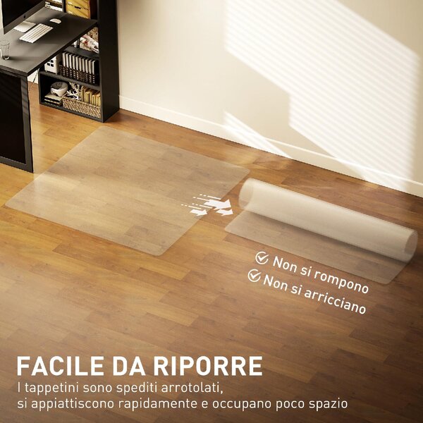 DecHome Tappetino Salvapavimento 120x120 cm in Plastica Trasparente per Sedia da Ufficio - L6552CR