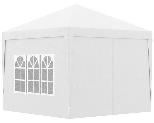 Gazebo Pieghevole 3x3m in Acciaio e tessuto Oxford Bianco