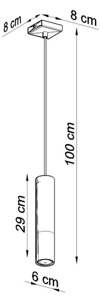 Lampadario nero/argentato in metallo ø 8 cm Longbot – Sollux