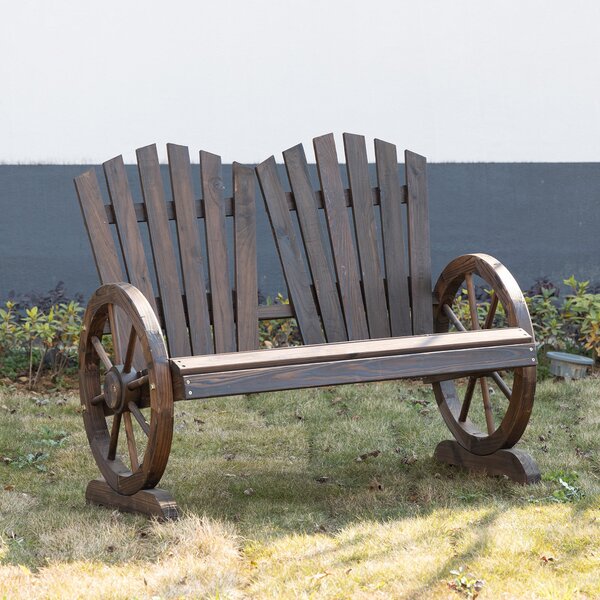 Panchina da Giardino 2 Posti 108x66x95 cm in Legno di Abete Carbonizzato