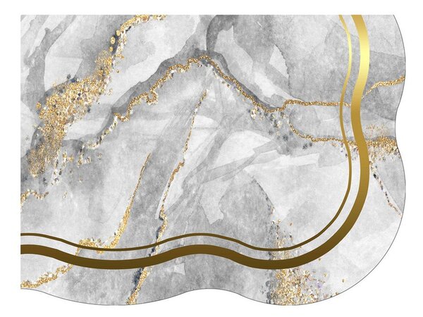 Set di tappetini per il bagno grigi/dorati 2 pz 60x100 cm – Foutastic