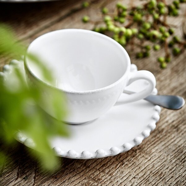 Tazzina per espresso bianca in gres 90 ml Pearl – Costa Nova