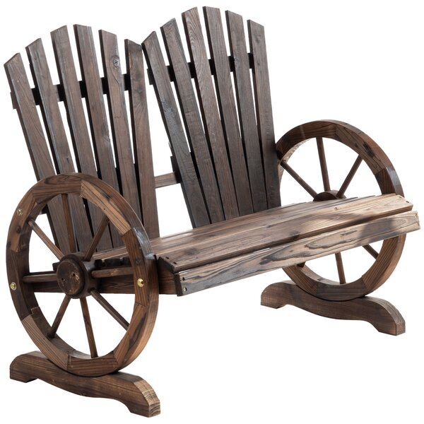 Panchina da Giardino 2 Posti 108x66x95 cm in Legno di Abete Carbonizzato
