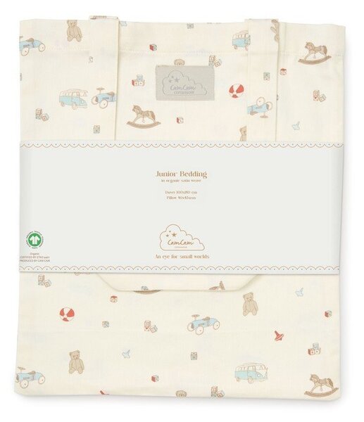 Set copripiumino e federa da bambini giallo chiaro in cotone organico per culla 100x140 cm Vintage Toys – Cam Cam Copenhagen