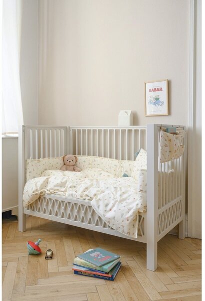 Set copripiumino e federa da bambini giallo chiaro in cotone organico per culla 100x140 cm Vintage Toys – Cam Cam Copenhagen