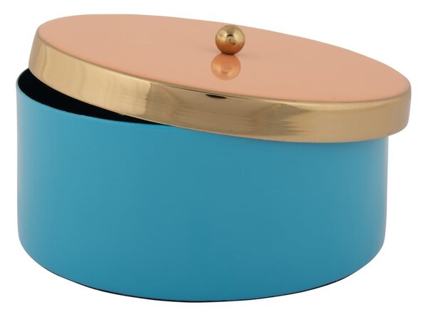 Scatola decorativa blu in metallo ø 16x6 cm Double Funky – PT LIVING