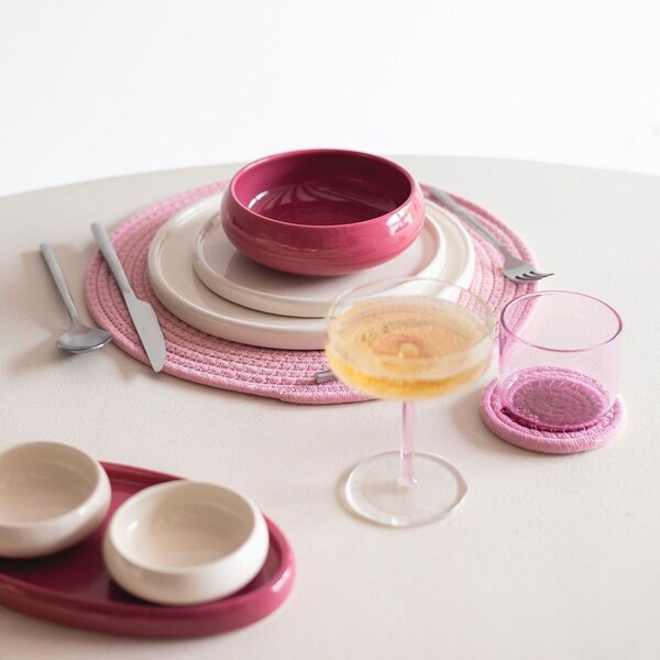 Set di sottobicchieri rosa in tessuto 4 pz Piff – ONA