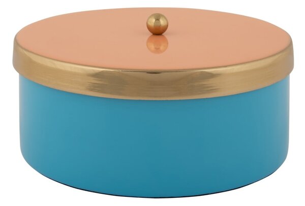 Scatola decorativa blu in metallo ø 16x6 cm Double Funky – PT LIVING