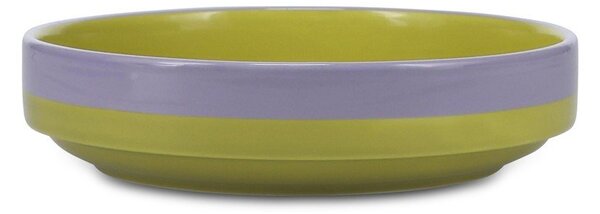 Piatto fondo verde/viola in gres ø 21 cm Duo – ONA
