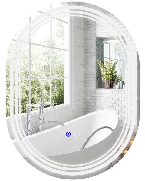 Specchio Bagno con LED 80x60 cm Antiappannamento e Interruttore Touch