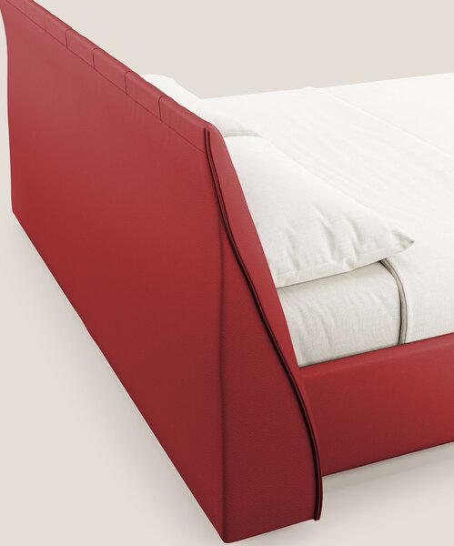 Clizia letto imbottito di design con vano contenitore in ecopelle impe
