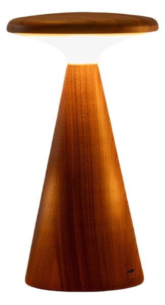 Lampada da tavolo LED colore naturale scuro con paralume in legno (altezza totale 14 cm) Sylva – Gingko