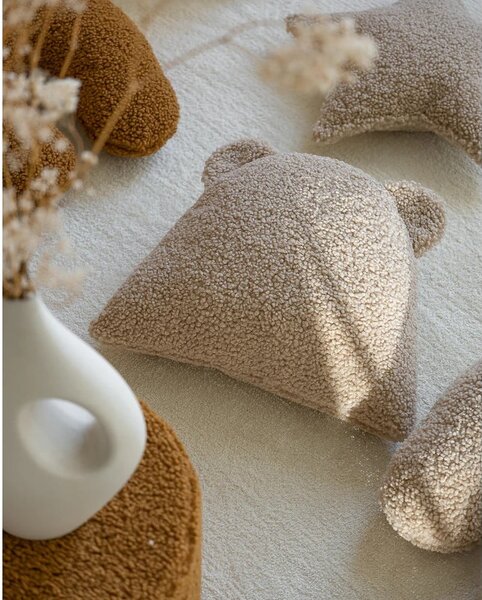 Cuscino per divano da bambini marrone chiaro con rivestimento in bouclé Bear – Wigiwama