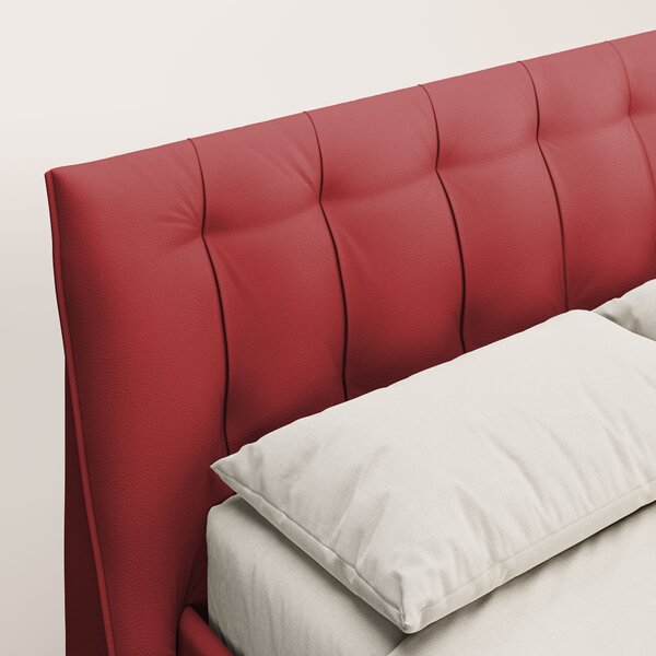 Clizia letto imbottito di design con vano contenitore in ecopelle impe