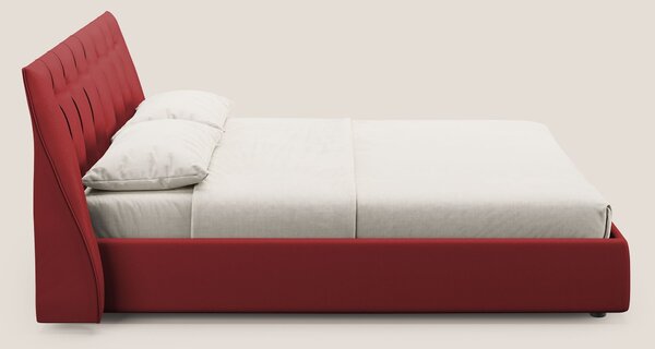 Clizia letto imbottito di design con vano contenitore in ecopelle impe