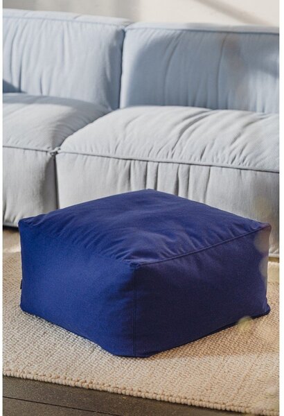 Poggiapiedi blu con rivestimento in lana Keno – noo.ma