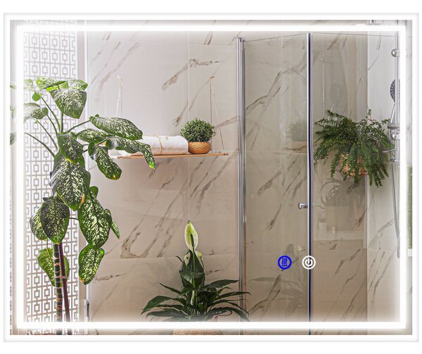 Specchio Bagno con LED 90x70 cm Antiappannamento e Interruttore Touch