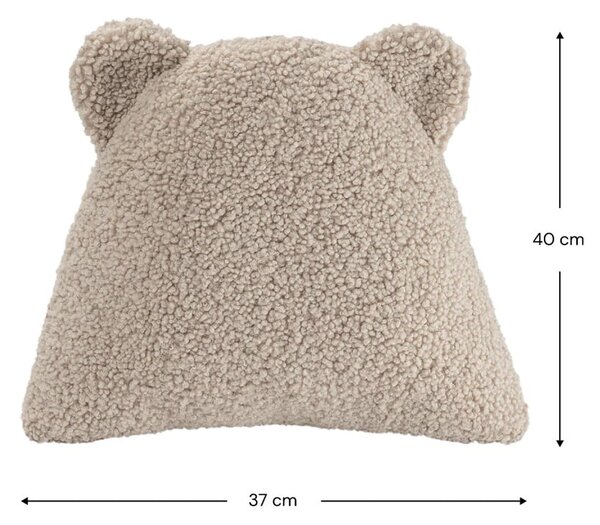 Cuscino per divano da bambini marrone chiaro con rivestimento in bouclé Bear – Wigiwama