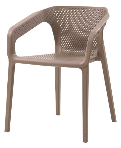 Set 4 Sedie da Giardino Impilabili 54x74x57 cm in Polipropilene Siena Tortora