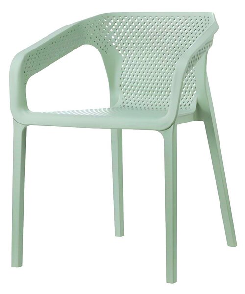 Set 4 Sedie da Giardino Impilabili 54x74x57 cm in Polipropilene Siena Salvia