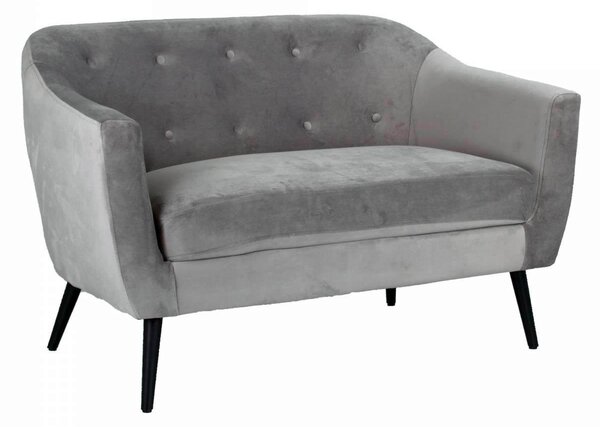 Divano 2 Posti 125x85x65 cm in Velluto Marte Grigio