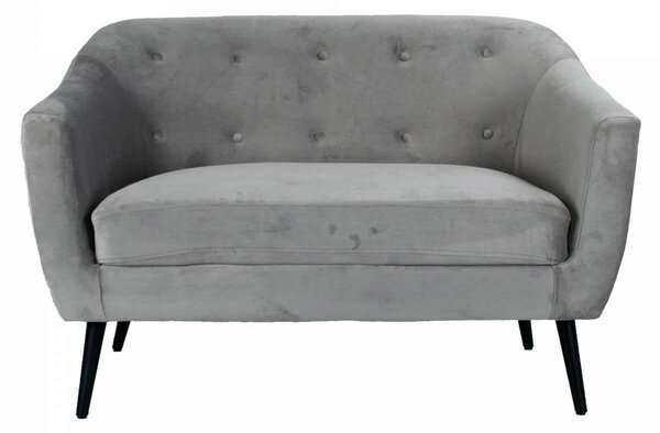Divano 2 Posti 125x85x65 cm in Velluto Marte Grigio