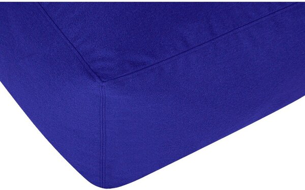 Poggiapiedi blu con rivestimento in lana Keno – noo.ma