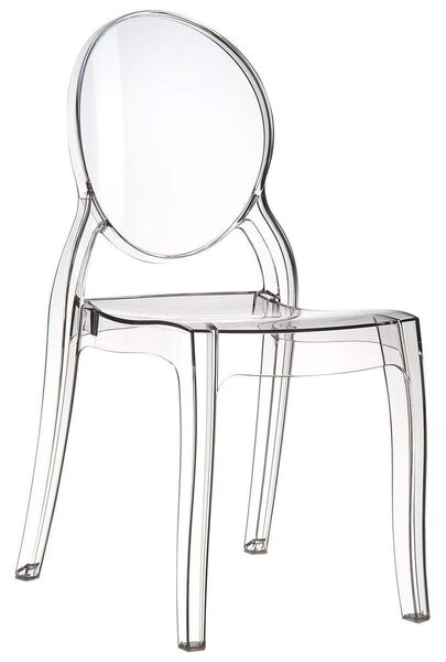 Set 4 Sedie Impilabili 47x90x50 cm in Policarbonato Glass Trasparente
