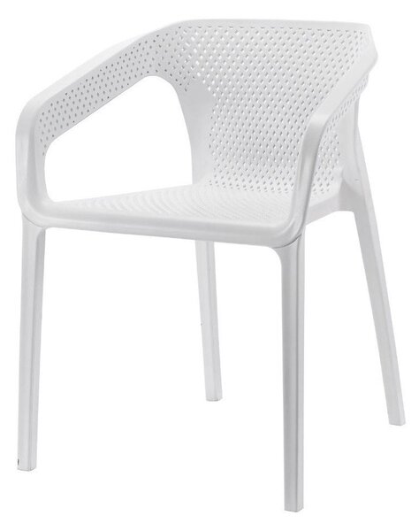 Set 4 Sedie da Giardino Impilabili 54x74x57 cm in Polipropilene Siena Bianca