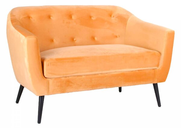 Divano 2 Posti 125x85x65 cm in Velluto Marte Caramello