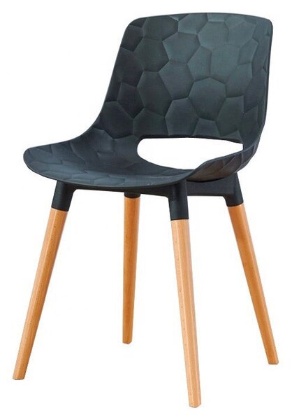 Set 4 Sedie in Polipropilene 46x81x47 cm Gambe in Faggio Nest Nero