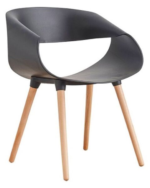Set 4 Sedie in Polipropilene 45x71x60 cm Gambe in Faggio Fold Nero