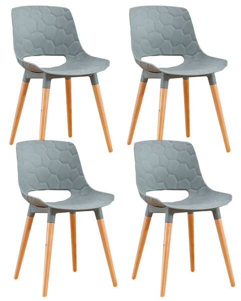 Set 4 Sedie in Polipropilene 46x81x47 cm Gambe in Faggio Nest Grigio