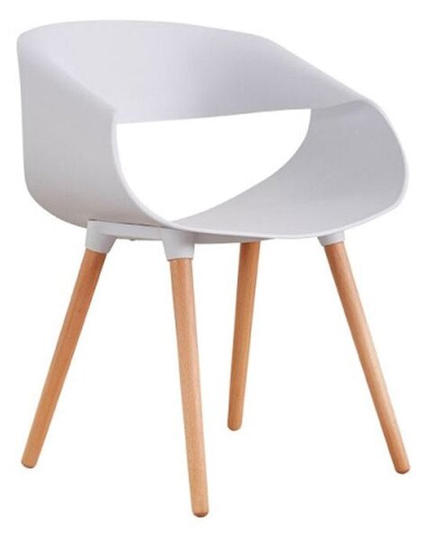 Set 4 Sedie in Polipropilene 45x71x60 cm Gambe in Faggio Fold Bianco